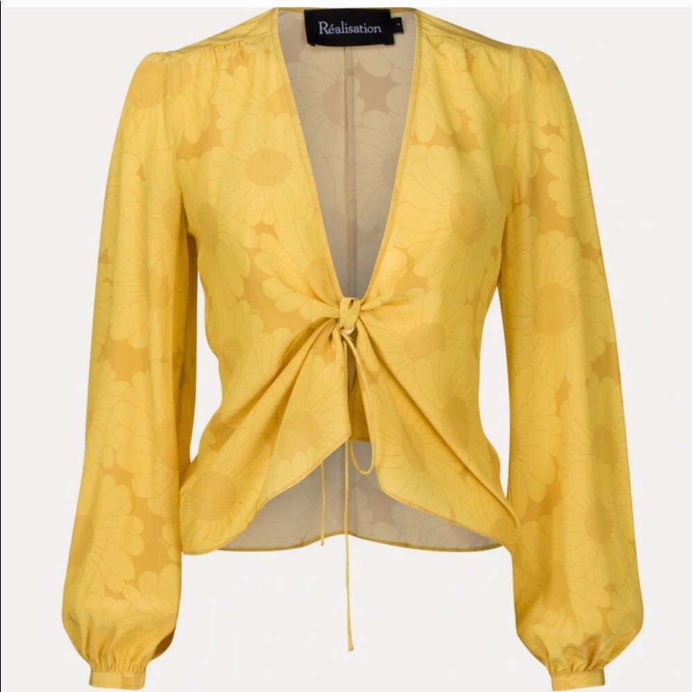 Realisation Par Yellow Floral Blouse